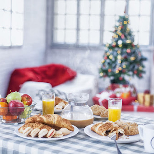 Table with Christmas Breakfast