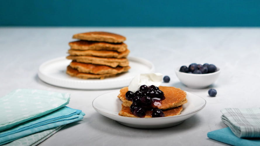 Pancakes with Blueberry Vanilla Sauce - Sorghum Checkoff