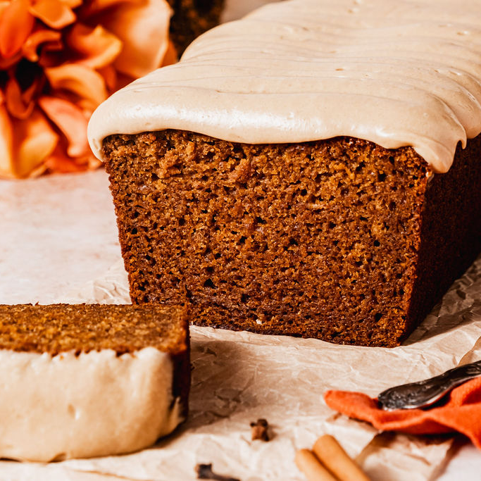 Sorghum Pumpkin Loaf with Sorghum Brown Sugar Cream Cheese Frosting - Sorghum Checkoff