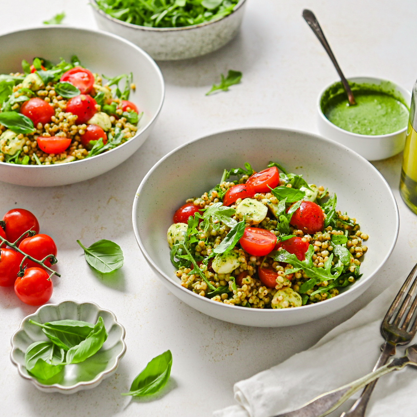 Pesto Caprese Sorghum Salad - Sorghum Checkoff